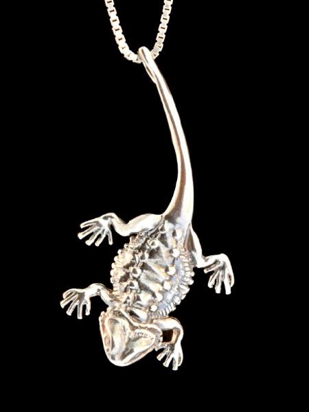 Bearded Dragon Lizard Charm - Silver picture