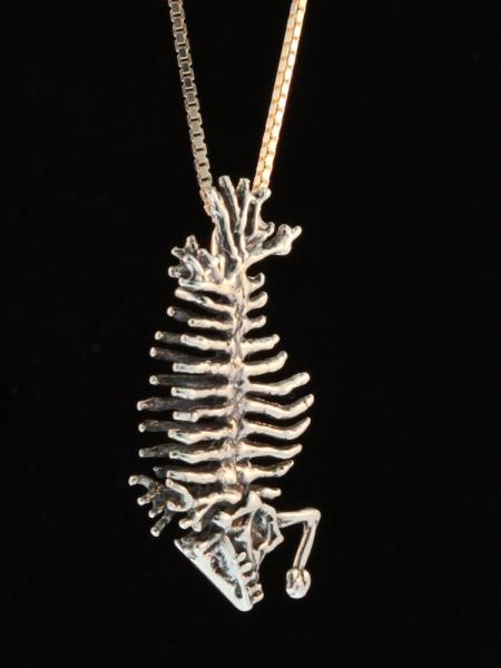 Phantom Angler Fish Skeleton Pendant - Silver picture