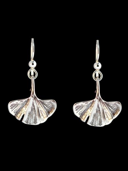 Ginkgo Leaf Earrings - Silver picture