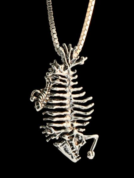 Phantom Angler Fish Skeleton Pendant - Silver picture