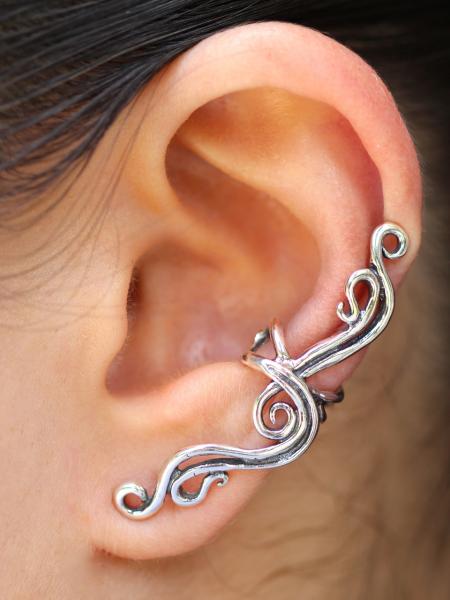 French Twist Ear Cuff - Silver