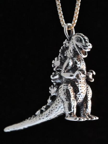 Godzilla Pendant - Silver
