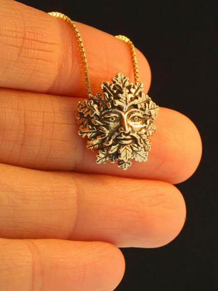 Green Man Pendant - 14K Gold picture