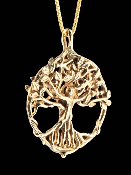 Circle of Life Tree Pendant - 14k Gold picture