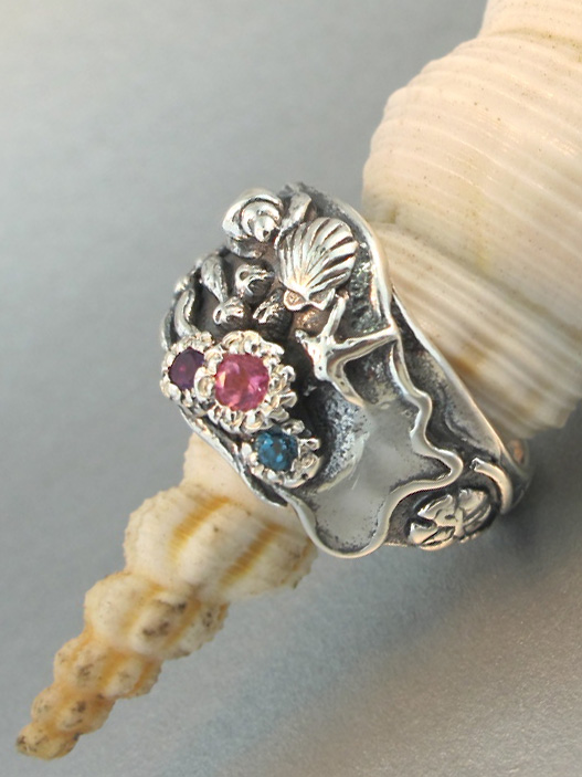 Tide Pool Ring with Gemstones - Silver picture