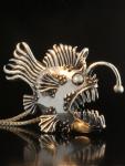 Large Angler Fish Pendant - Silver