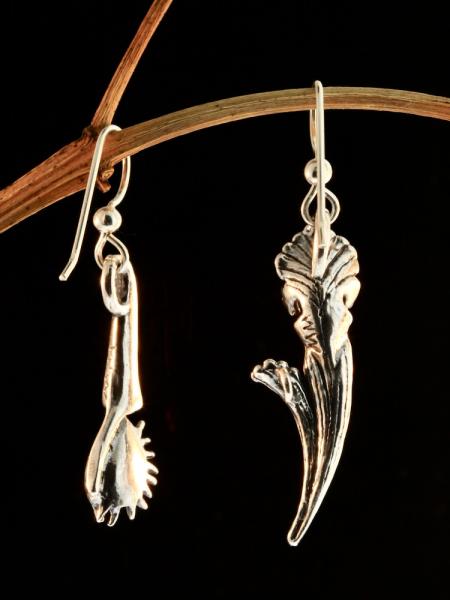 Venus Flytrap and Pitcher Plant Earrings - Silver picture