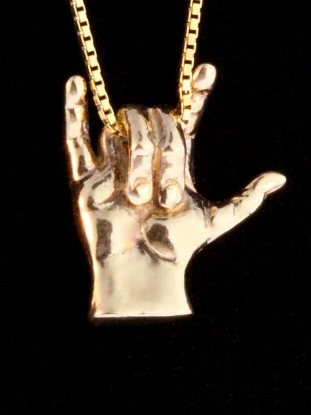 Love Sign Pendant ASL - 14K Gold picture