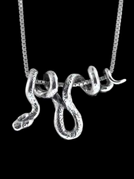 Vine Snake Pendant - Silver