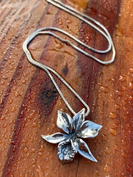 Flower - Orchid Charm - Silver picture