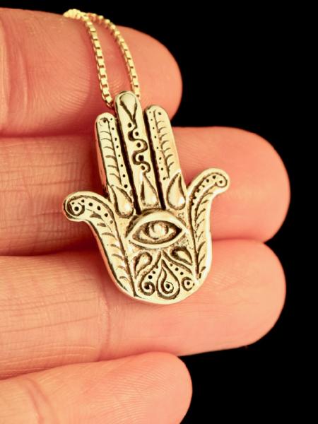 Eye of Protection Hamsa Hand - 14k Gold picture
