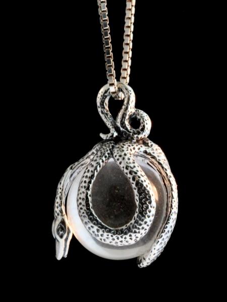 Python Snake Orb Pendant - Silver picture