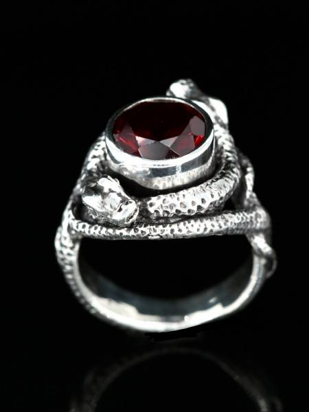 Oracle Snake Ring with Gemstone - Silver picture