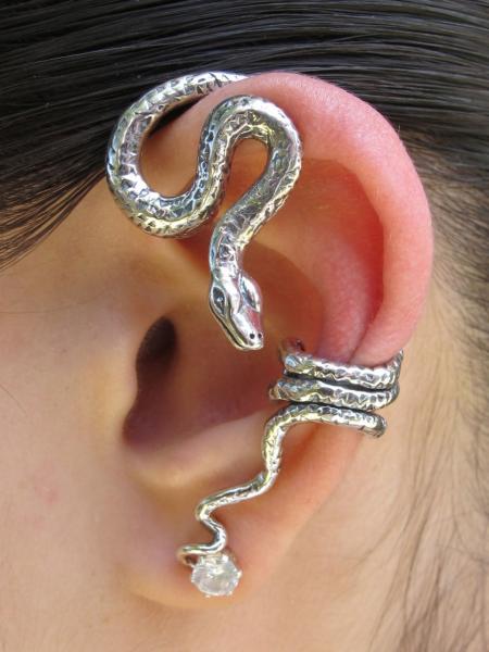 Python Snake Ear Wrap - Silver picture