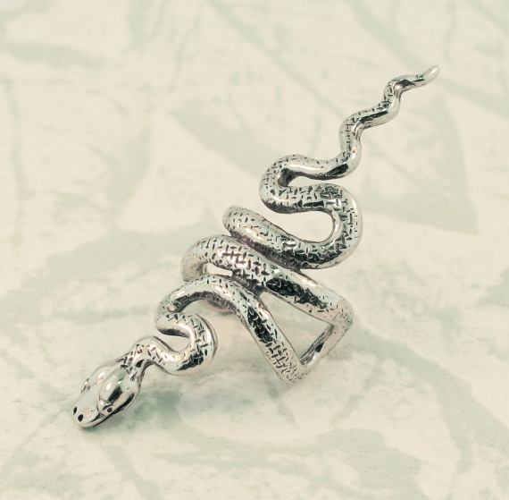 Snake Ear Cuff - Silver picture