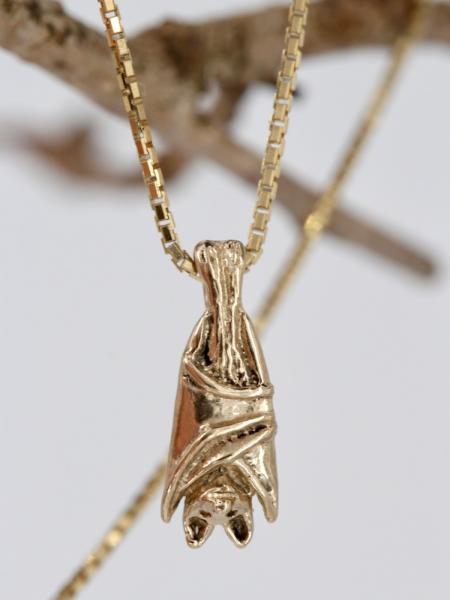 Bat Briolette Charm - 14K gold picture