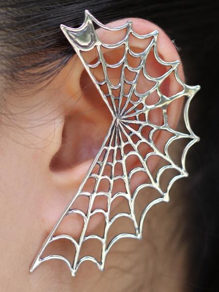 Spider Web Ear Wrap - Silver picture