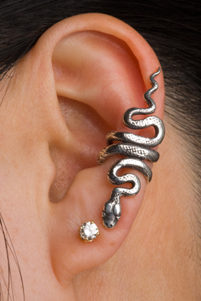 Snake Ear Cuff - Silver picture