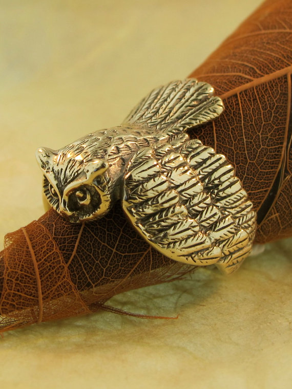 Owl Ring - 14k Gold picture