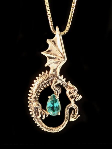 Oracle Dragon Pendant with Appetite - 14K Gold