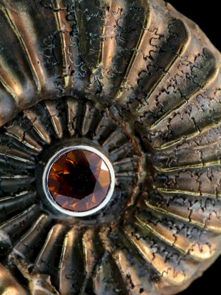 Pyritized Ammonite Nautilus Neckpiece - Silver picture