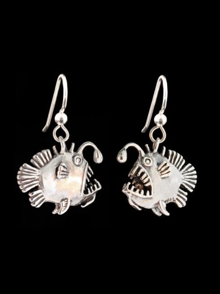Angler Fish Earrings - Silver picture