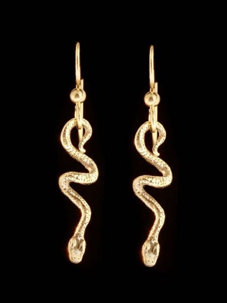 Jungle Jewel Vine Snake Earrings - 14K Gold