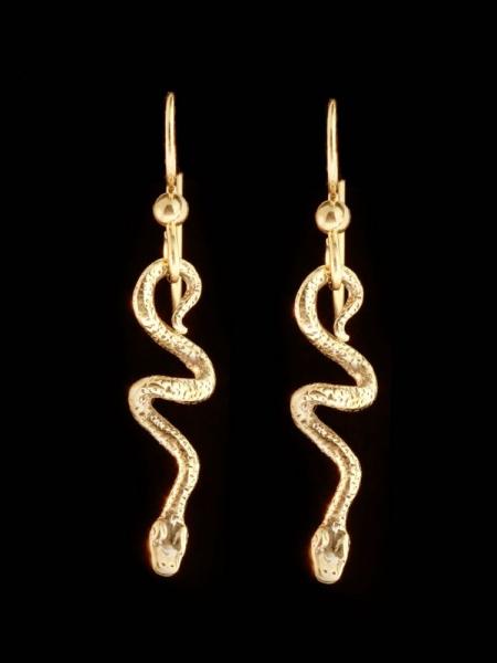 Jungle Jewel Vine Snake Earrings - 14K Gold picture