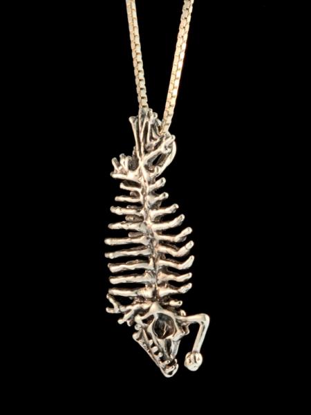 Phantom Angler Fish Skeleton Pendant - Silver picture