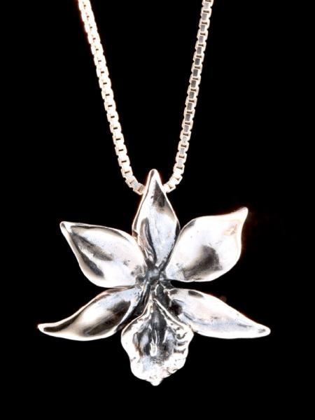 Flower - Orchid Charm - Silver picture