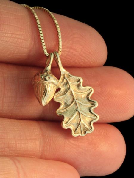 Gold Oak Leaf and Acorn Charms - 14k Gold picture