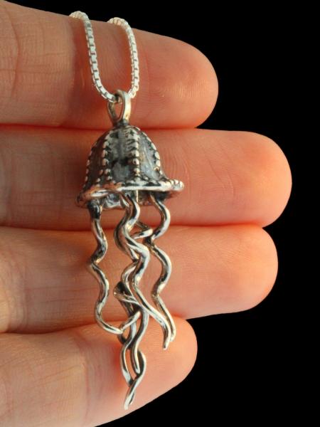 Jellyfish Charm Pendant - Silver picture