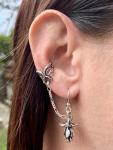 Fuchsia - Flower Ear Cuff Bajoran - Silver