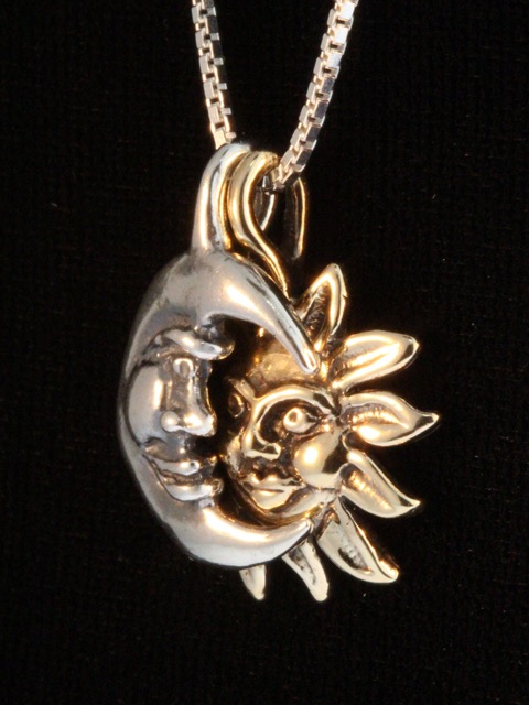 Gold and Silver Eclipse Pendant - 14K Gold and Silver picture