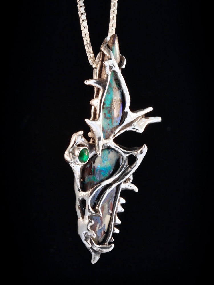 Abyss Opal Pendant - Silver picture