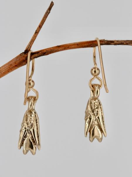 Bat Briolette Earrings - 14K gold picture