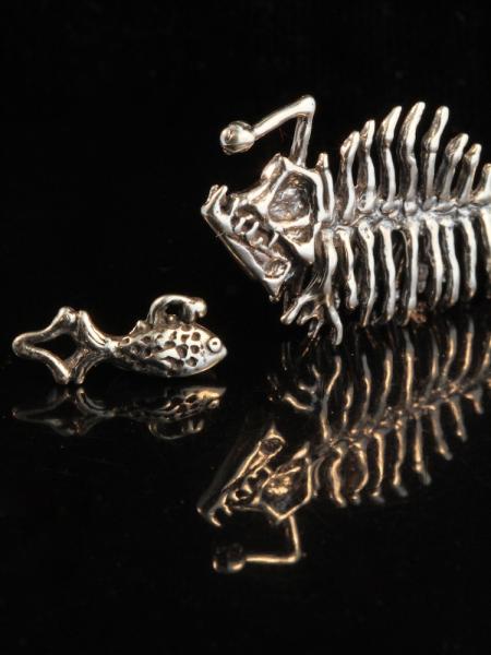 Phantom Angler Fish Skeleton Pendant - Silver picture