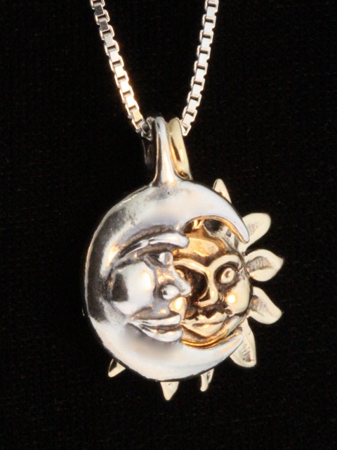Gold and Silver Eclipse Pendant - 14K Gold and Silver picture