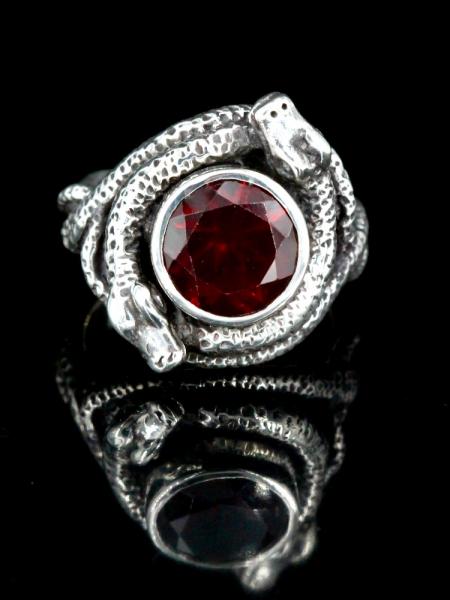 Oracle Snake Ring with Gemstone - Silver picture