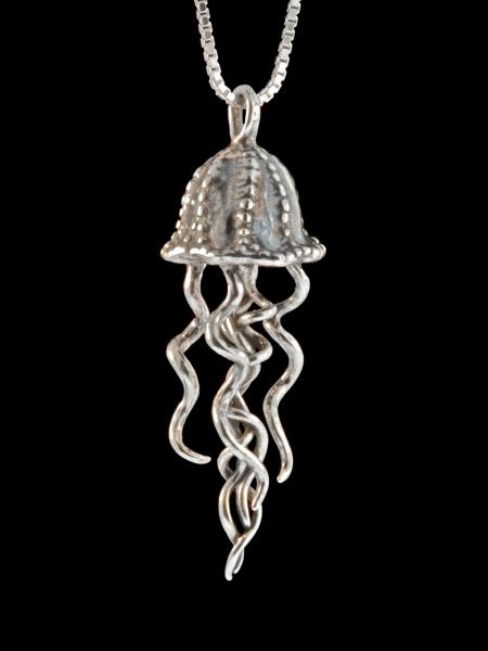 Jellyfish Charm Pendant - Silver