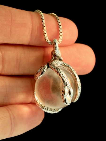 Python Snake Orb Pendant - Silver picture