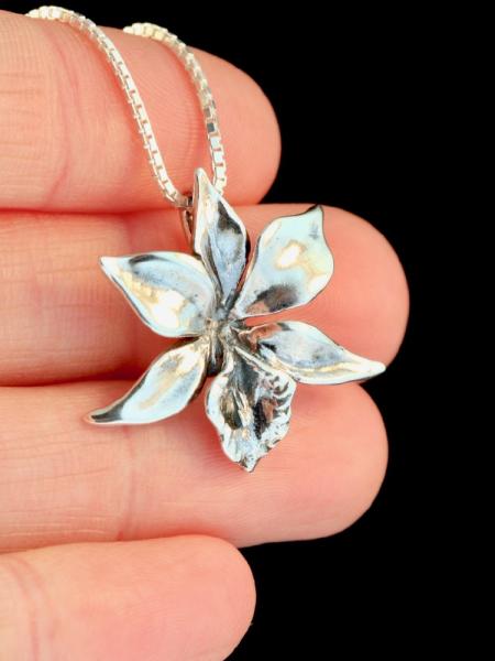 Flower - Orchid Charm - Silver picture