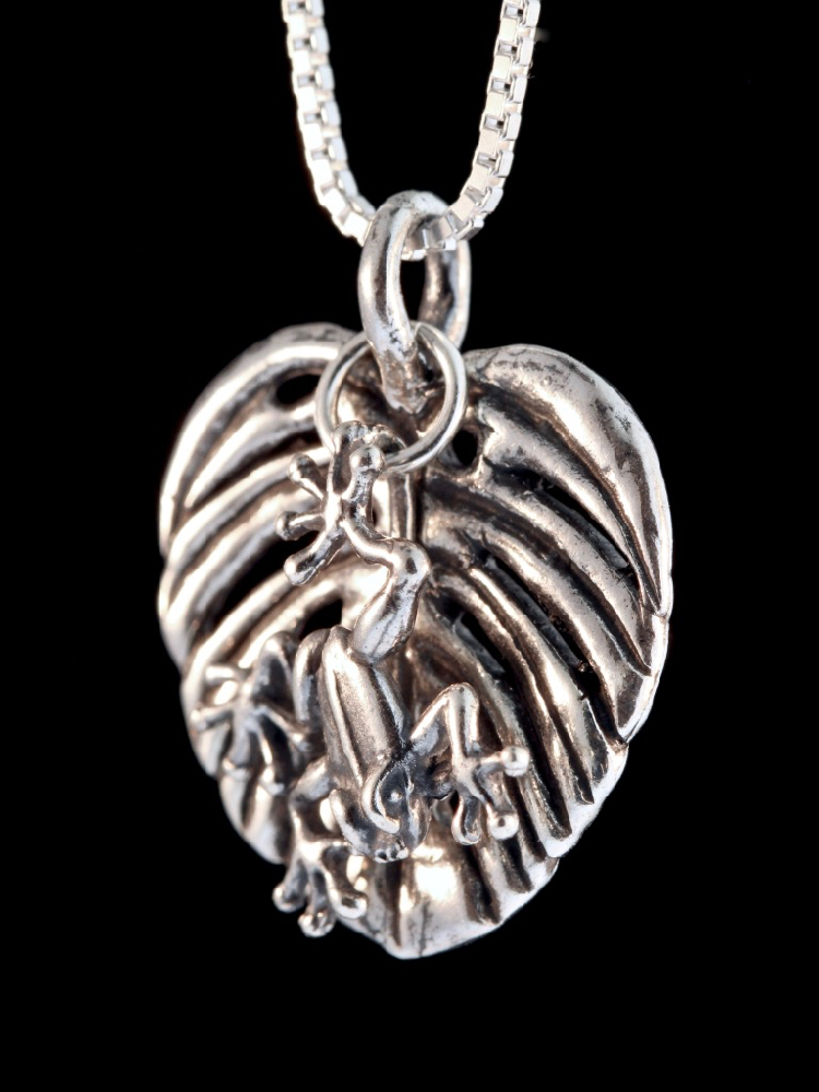 Monstera Leaf with Jungle Jewel Charms - Silver picture