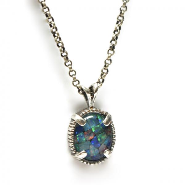 Opal charm necklace