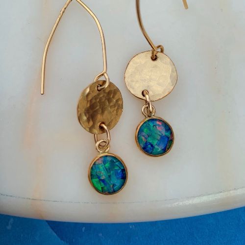 Dangle opal earrings
