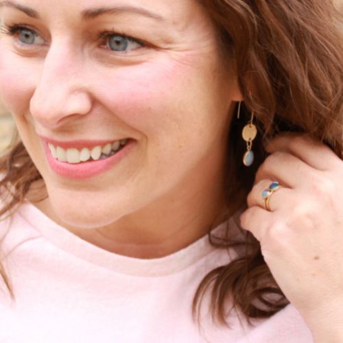 Dangle opal earrings picture