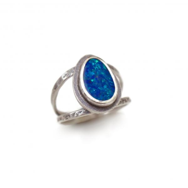 Blue cocktail ring