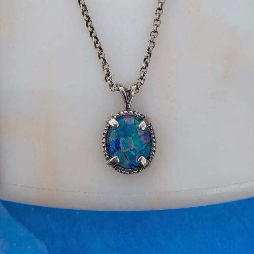 Opal charm necklace picture