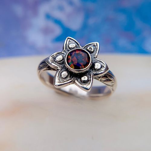 Forever flower opal ring