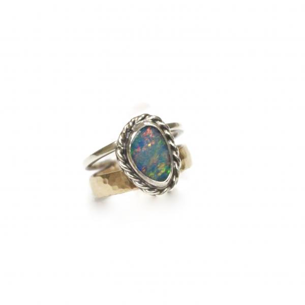 Gold band opal ring